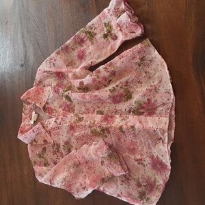 Floral Sheer Pink Blouse